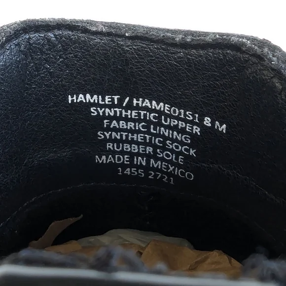 Steve Madden Hamlet Black and Gold Ankle Boots with Glossy Finish and Block Heel - Picture 6 of 11